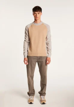 Montagut Two-tone cashmere sweater with raglan sleeves - Amalfi