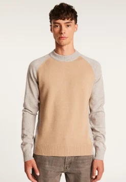 Montagut Two-tone cashmere sweater with raglan sleeves - Amalfi