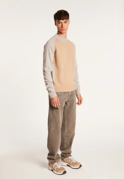 Montagut Two-tone cashmere sweater with raglan sleeves - Amalfi