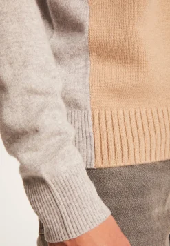 Montagut Two-tone cashmere sweater with raglan sleeves - Amalfi