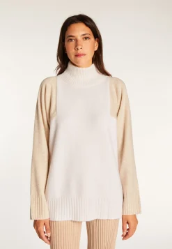 Montagut Two-tone high neck cashmere sweater - Roxane bis