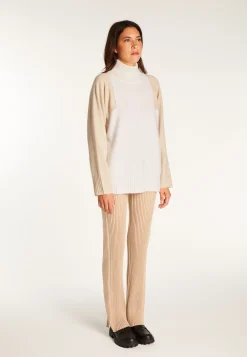 Montagut Two-tone high neck cashmere sweater - Roxane bis