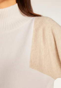 Montagut Two-tone high neck cashmere sweater - Roxane bis