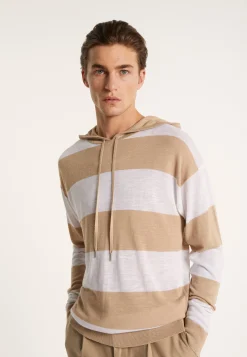 Montagut Two-tone hoodie in slub linen - Philip