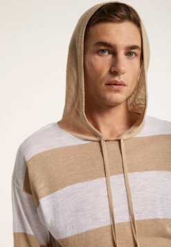 Montagut Two-tone hoodie in slub linen - Philip