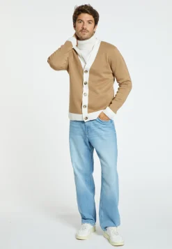 Montagut Two-tone merino wool cardigan - Silence