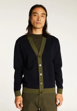 Montagut Two-tone merino wool cardigan - Silence