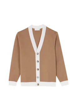 Montagut Two-tone merino wool cardigan - Silence
