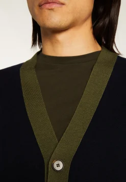 Montagut Two-tone merino wool cardigan - Silence