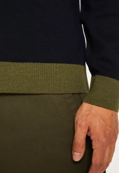 Montagut Two-tone merino wool cardigan - Silence