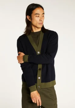 Montagut Two-tone merino wool cardigan - Silence