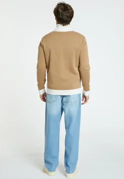 Montagut Two-tone merino wool cardigan - Silence