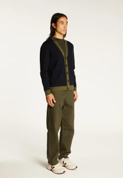Montagut Two-tone merino wool cardigan - Silence
