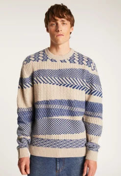 Montagut Two-tone merino wool crewneck sweater - Toledo