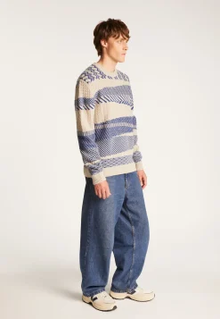 Montagut Two-tone merino wool crewneck sweater - Toledo