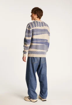 Montagut Two-tone merino wool crewneck sweater - Toledo