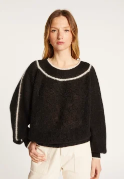 Montagut Two-tone round neck sweater in mohair - Renée