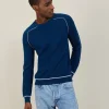 Montagut Two-tone round neck sweater in light cashmere - Percy