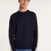 Montagut Two-tone round neck sweater in cashmere linen - Perry