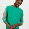 Montagut Two-tone round neck sweater in cashmere linen - Perry