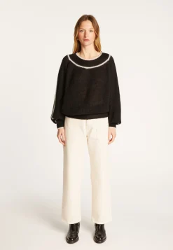 Montagut Two-tone round neck sweater in mohair - Renée