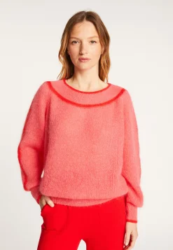 Montagut Two-tone round neck sweater in mohair - Renée