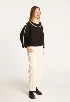 Montagut Two-tone round neck sweater in mohair - Renée