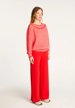 Montagut Two-tone round neck sweater in mohair - Renée