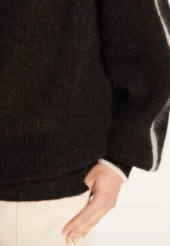 Montagut Two-tone round neck sweater in mohair - Renée