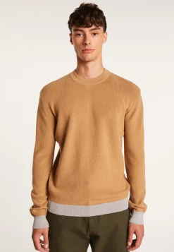 Montagut Two-tone round-neck merino wool sweater - Adrien
