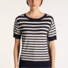 Montagut Two-tone striped cashmere linen T-shirt - Naria