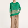 Montagut Two-tone striped cashmere linen sweater - Nerja