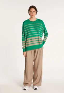 Montagut Two-tone striped cashmere linen sweater - Nerja