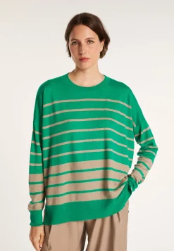 Montagut Two-tone striped cashmere linen sweater - Nerja