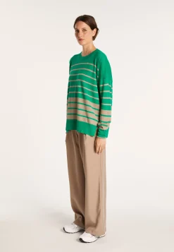 Montagut Two-tone striped cashmere linen sweater - Nerja