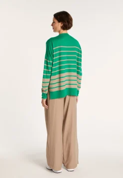 Montagut Two-tone striped cashmere linen sweater - Nerja