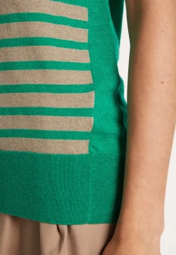 Montagut Two-tone striped cashmere linen T-shirt - Naria