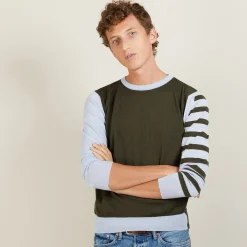 Montagut Two-tone striped wool sweater - LEO