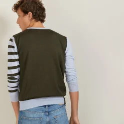 Montagut Two-tone striped wool sweater - LEO