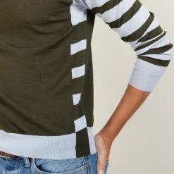 Montagut Two-tone striped wool sweater - LEO