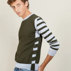 Montagut Two-tone striped wool sweater - LEO