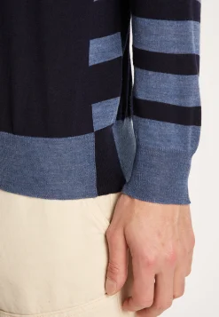 Montagut Two-tone striped wool sweater - LEO