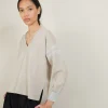 Montagut Two-tone wool sweater with slits - Glee