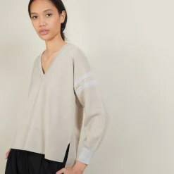 Montagut Two-tone wool sweater with slits - Glee