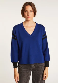 Montagut Two-tone wool sweater with slits - Glee