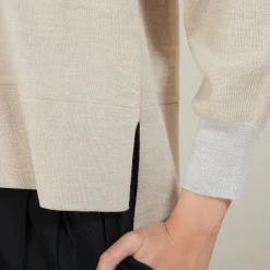 Montagut Two-tone wool sweater with slits - Glee