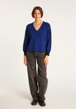Montagut Two-tone wool sweater with slits - Glee