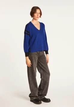 Montagut Two-tone wool sweater with slits - Glee