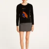 Montagut Velour jumper with peacock - Pavel