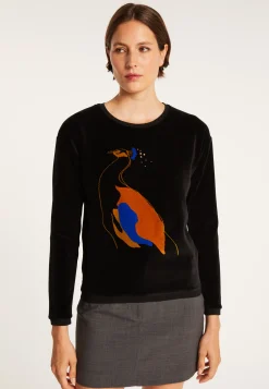 Montagut Velour jumper with peacock - Pavel